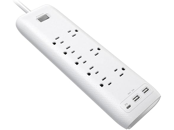 Clear Power 8-Outlet 2160J Surge Protector Power Strip