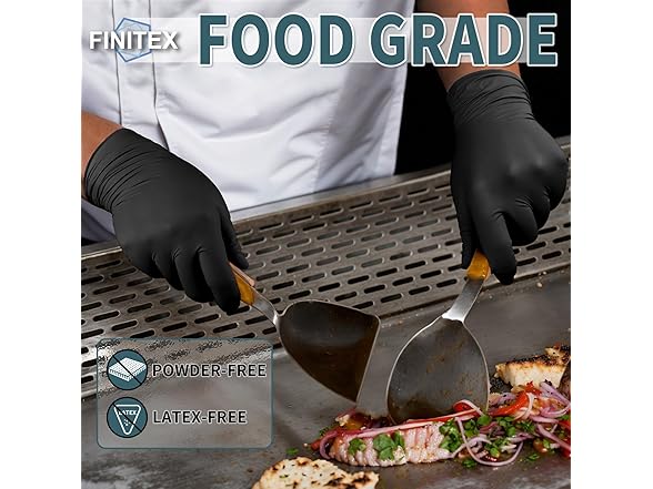FINITEX 5mil Black Nitrile Disposable 1000ct Gloves