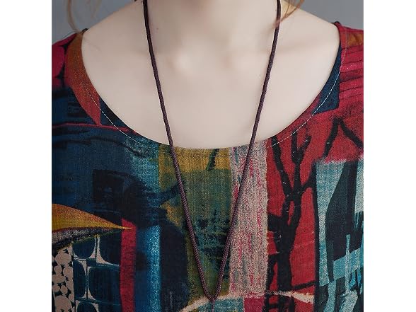 Versear Women (L) Cotton Dress Tunic Boho Dress