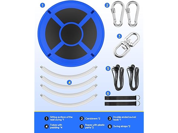 Everyfun W0568 43" Saucer Tree Swing for Kids Adult