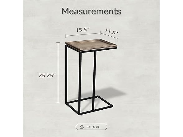 COZAYH Farmhouse End Table with Beaded Edge