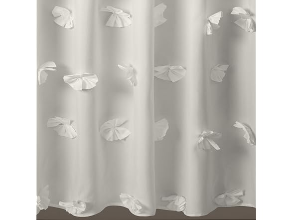 Lush Decor Riley Shower Curtain, 72" W x 72" L, White