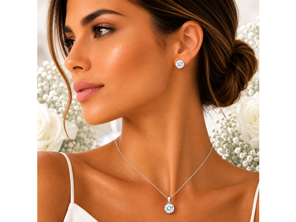 Clear Stone Necklace & Earring Set