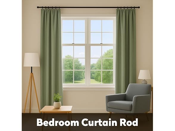 WAZLEX Matte Black Curtain Rod 16"-94.4"
