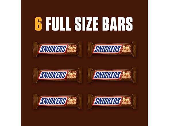 Snickers Full Size Choc Bars 11.16oz 6ct