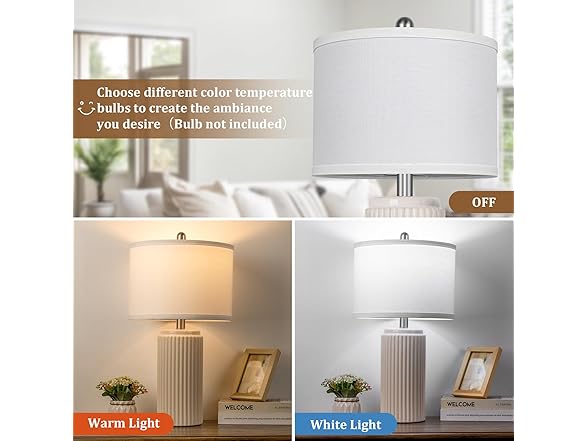 TOBUSA 23.5’’ Modern Ceramic Table Lamps Set of 2