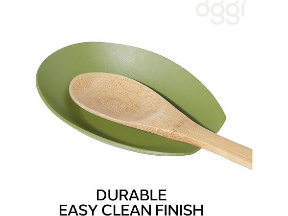 Oggi Spooner Stainless Steel Spoon Rest Olive