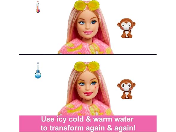 Barbie Cutie Reveal Fashion Doll, Jungle