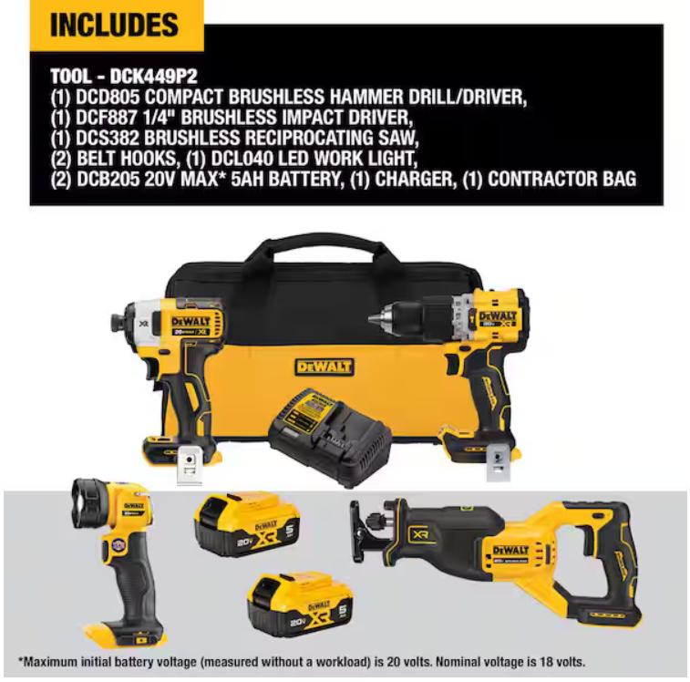 DEWALT DCK427D2 4-Tool Brushless Tool Combo Kit - Gallery 4
