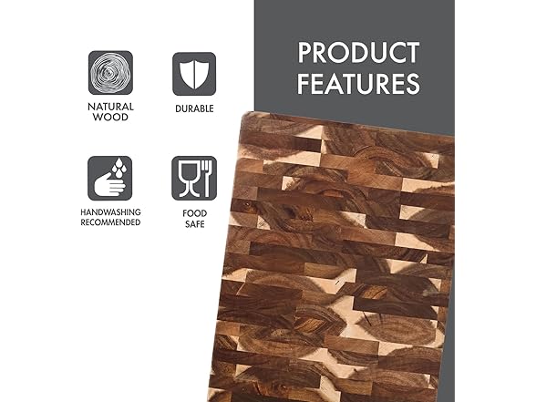 Dexas Acacia Butcher Block Cutting Board 