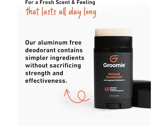 Groomie Natural Deodorant Lemongrass Marjoram