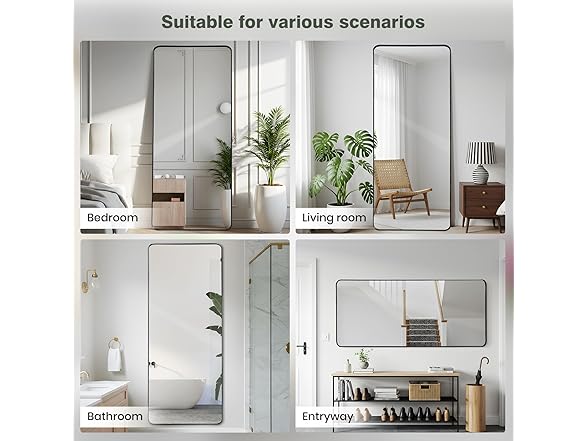 Anpark Black Rectangle Full Length Mirror
