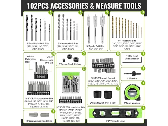WORKPRO 20V Max Cordless Drill Driver