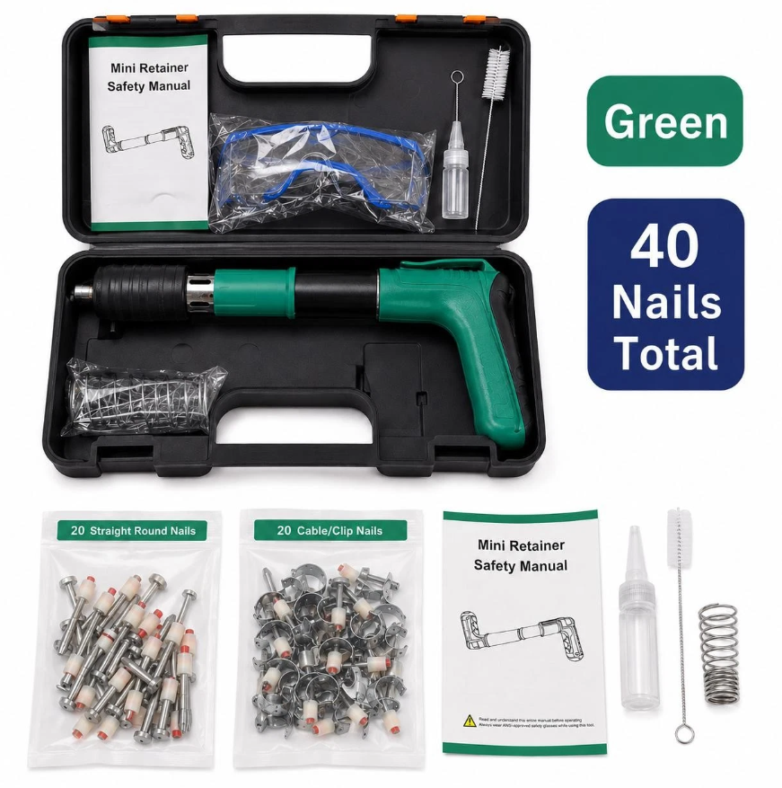 Mini Steel Nail Gun Kit w/ Case & Nails - Gallery 8