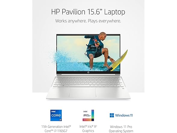 HP Pavilion 15 Laptop, 11th Gen Intel Core i7-1165G7