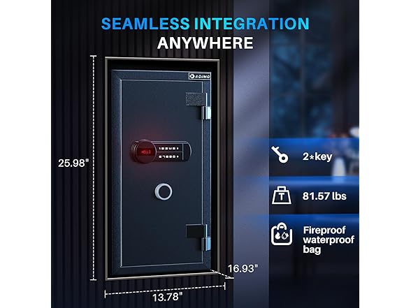 ADIMO Heavy-Duty Fireproof Safe Box 3.47 Cu. Ft.