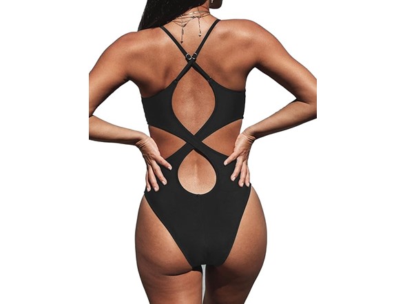CUPSHE One Piece V-Neck Ruched Swimsuit