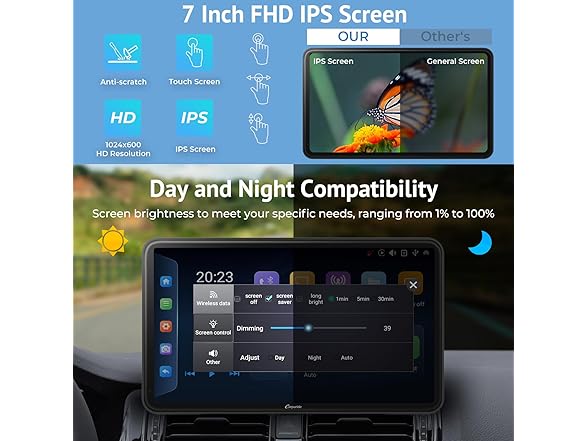7" CarPlay Screen w/ Android 12 System
