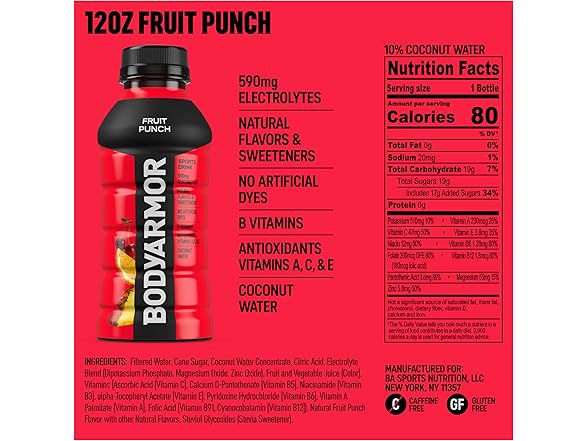 8PK BODYARMOR Sports Drink, Fruit Punch