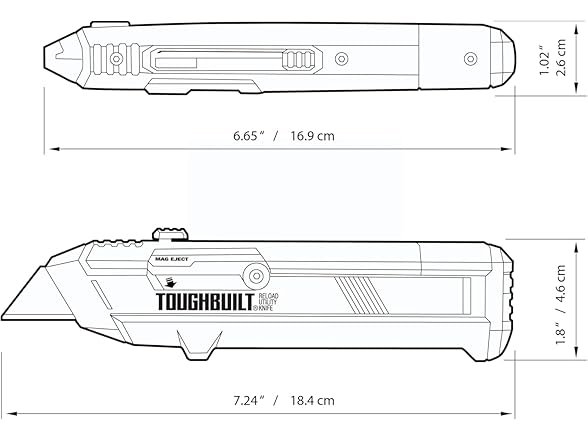 ToughBuilt TB-H4S2-03 Reload Utility Knife and 2 Bla