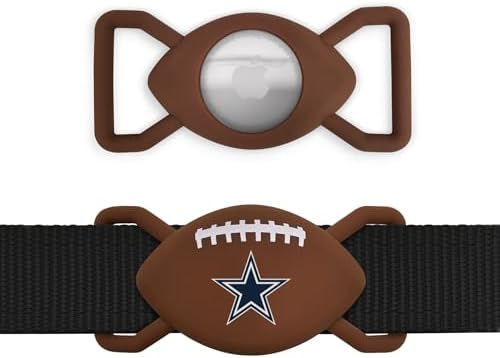 NFL Dallas Cowboys Football Apple AIR TAG Holder for Dogs, Case for Apple Airtag Tracker, GPS Dog Tracking Device Collar Holder