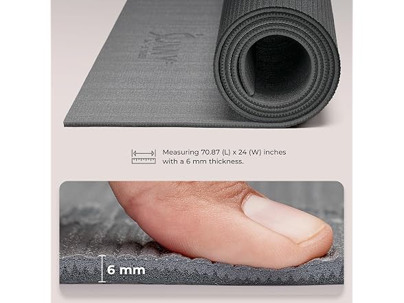 Sunny Health & Fitness 6mm Non-Slip Exercise Yoga Mat