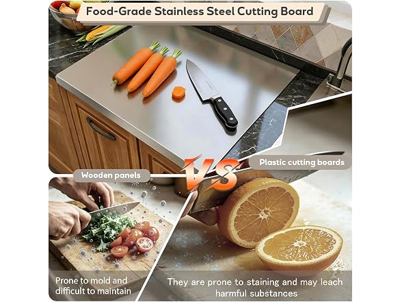 UFJEG 2pc Stainless Steel Cutting Boards