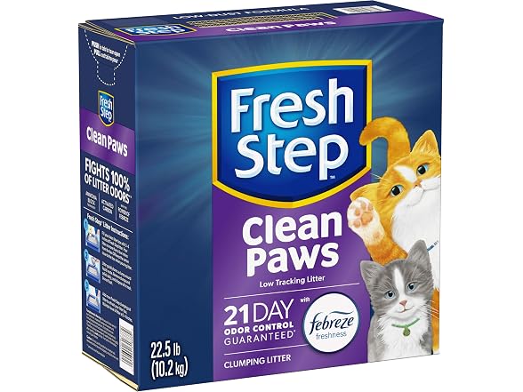 Fresh Step Clean Paws Cat Litter With Febrez