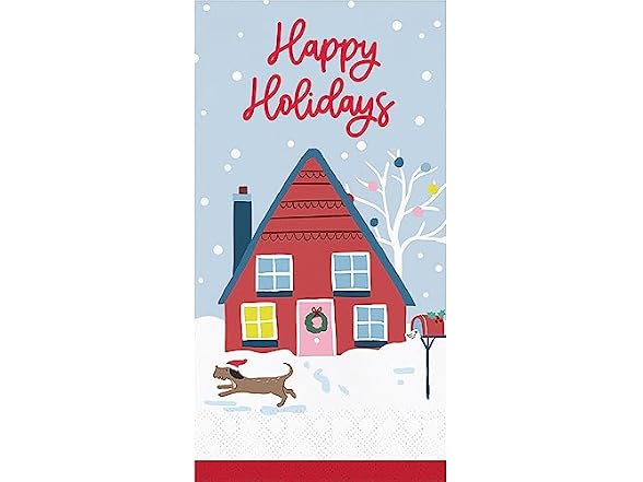 Christmas Village Guest Towels, 48 ct