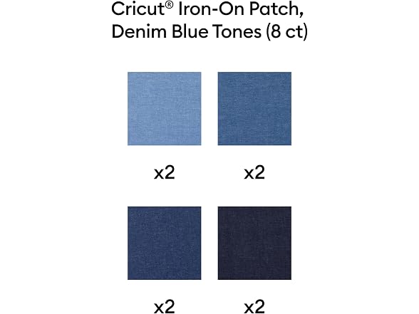 Cricut Iron-On Patch, Denim Blue Tones