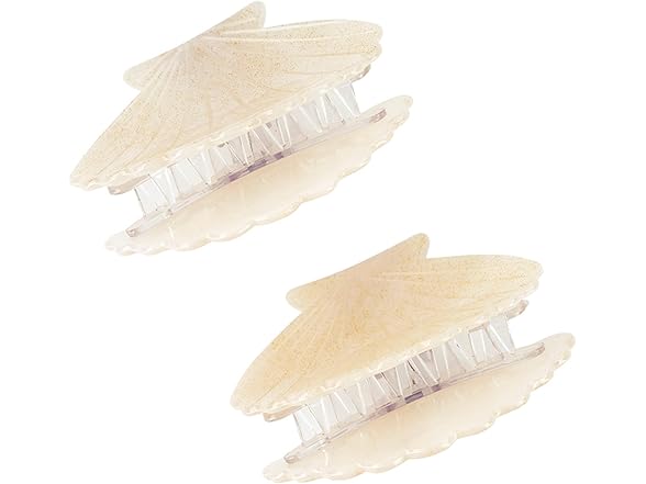 Bella Sleep + Spa White & Gold Shells Claw Clips