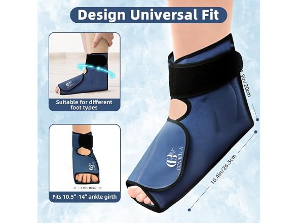 Conbella Ankle Ice Pack Wrap for Swelling