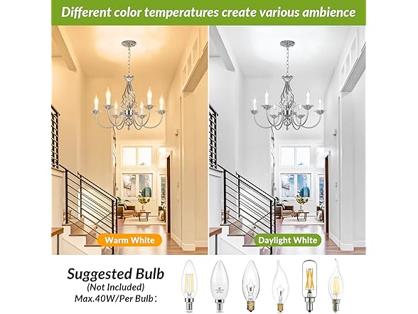 VerRon 6-Light Farmhouse Chandelier, Brushed Nickel