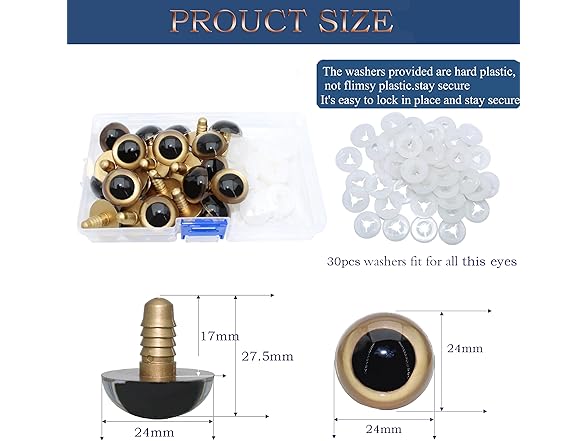 BESTCYC 1Box(60pcs) 24mm Large Golden