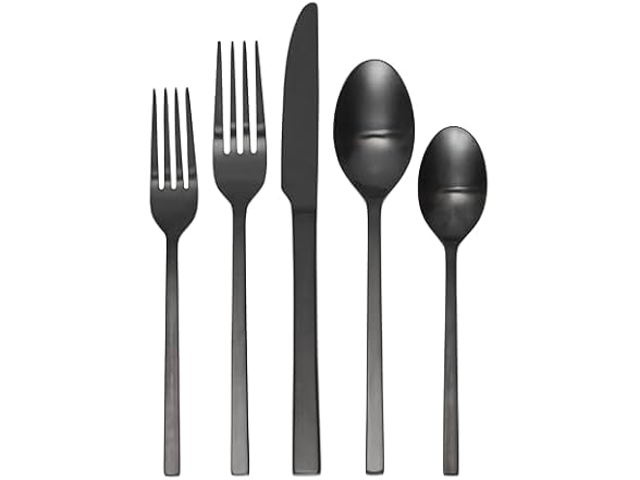 Allay Midnight 20 Piece Everyday Flatware Set, Service For 4