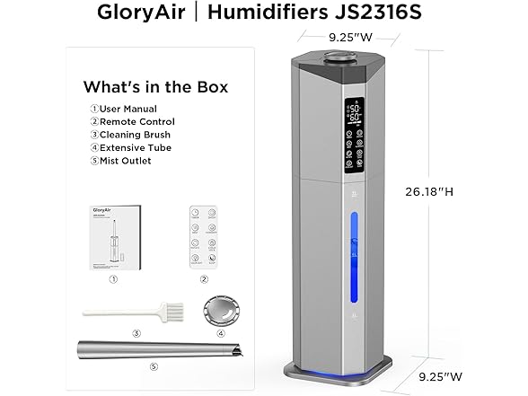 GloryAir 2.38Gal/9L humidifier