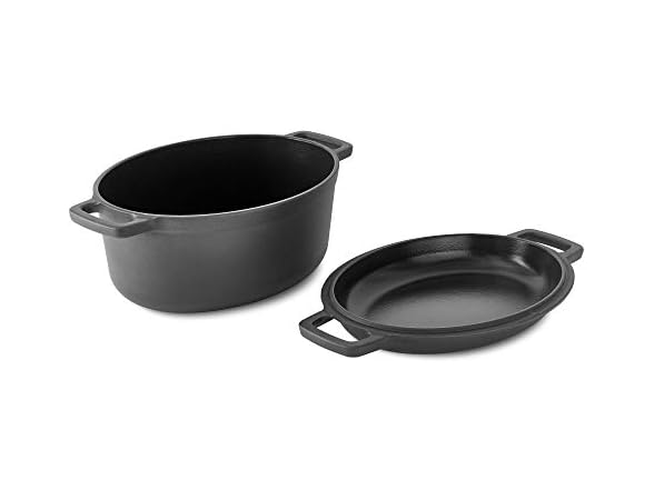 Zakarian by Dash Nonstick Cast Iron Double Dutch Oven