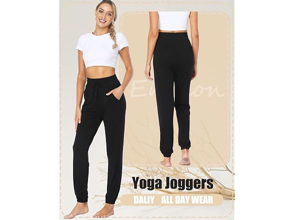 Envlon Women (S) Sweatpants High Waist Loose Pants