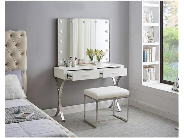 Hollywood Chrome Lighted Mirror