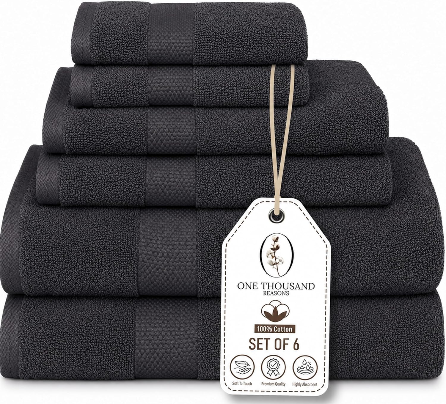 6Pc Luxury Bath Towel Set (1-Stripe) - Gallery 12