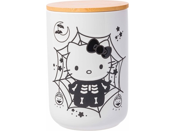 Hello Kitty Skeleton Black and White (Ceramic with Bamboo Lid)