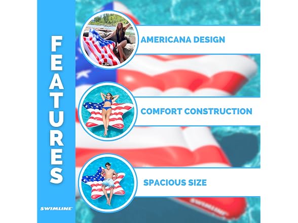 Swimline Americana Star Island Inflatable Pool Float