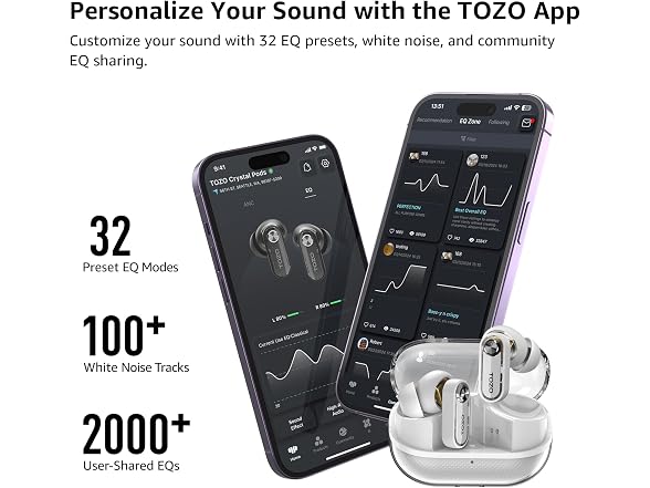 TOZO Crystal Pods White