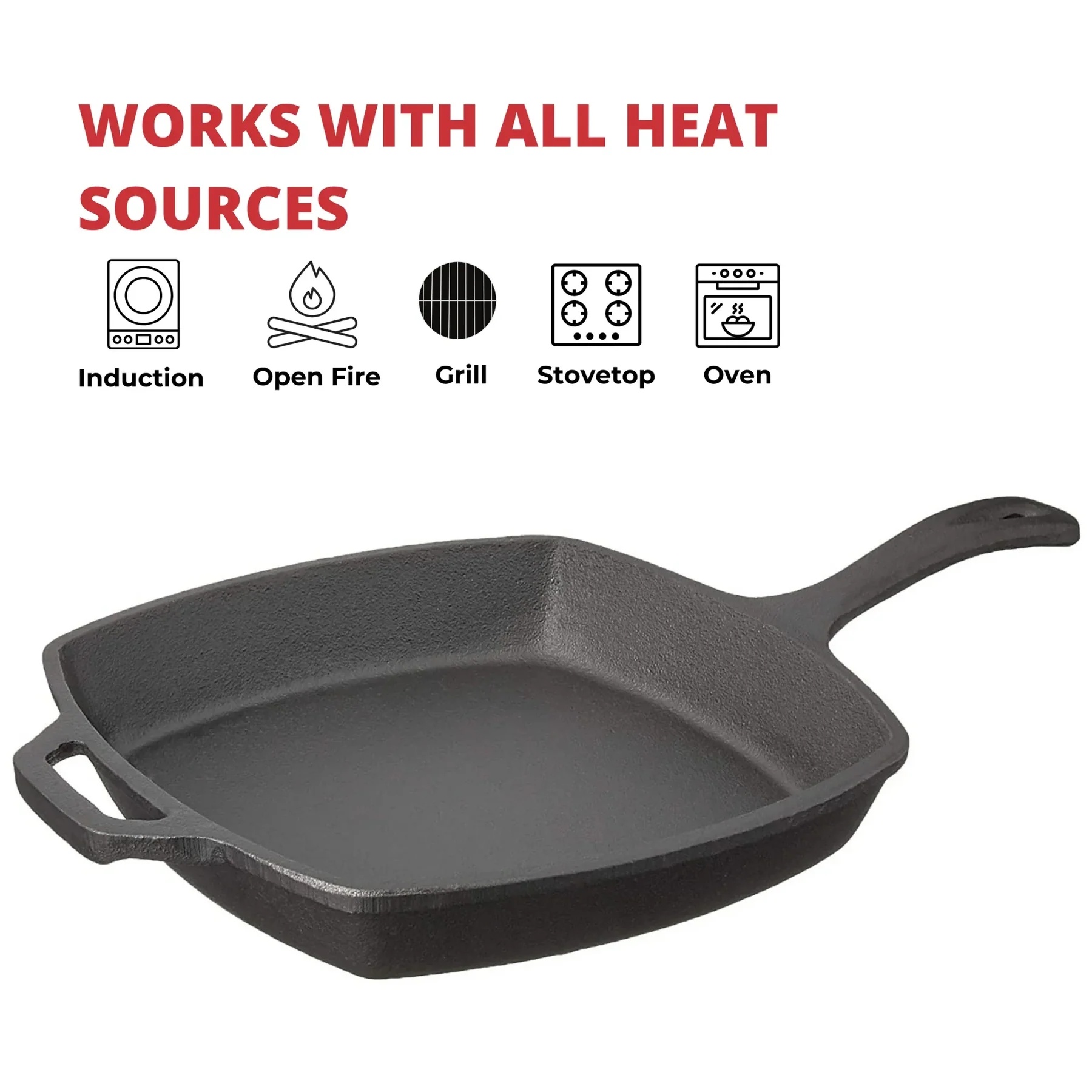Jim Beam Cast Iron 10.5" Square Skillet - Gallery 10
