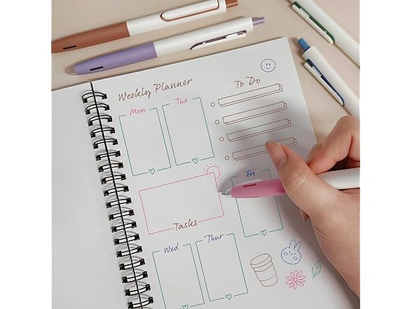allydrew Silent Retractable Gel Pen Set 5Pk