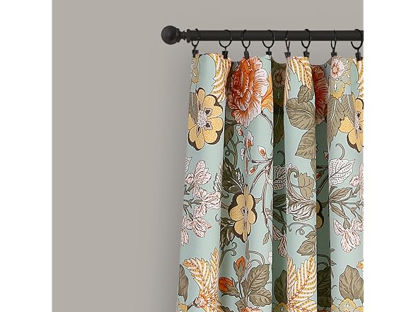 Sydney Light Filtering Window Curtain Panels, Pair, 52" W x 95" L, Blue & Green Drapes - Gallery 3