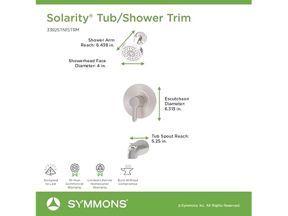 Symmons Solarity HydroMersion Single Handle Tub and Shower