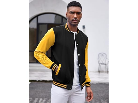 Coofandy Men (L) Fashion Varsity Jacket Jackets