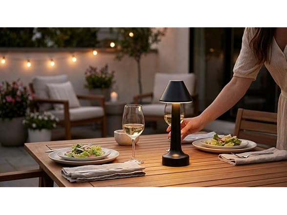 Elements Rechargeable LED Table Lamp Nine Inch Black