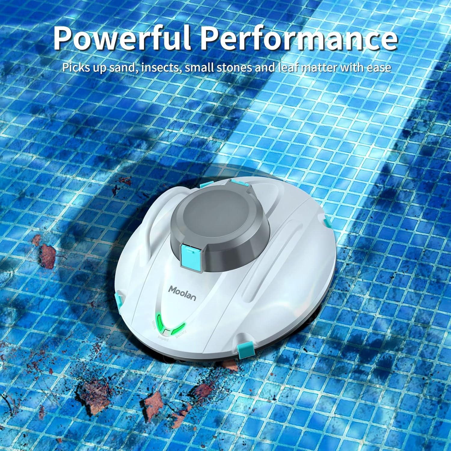 Moolan S1 Cordless Pool Vacuum Cleaner White - Gallery 14